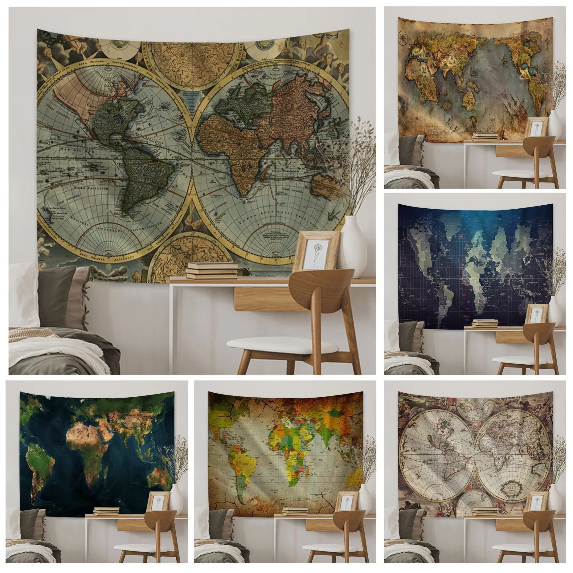 

Pirate Treasure Map Printed Large Wall Tapestry Hippie Flower Wall Carpets Dorm Decor Cheap Hippie Wall Hanging