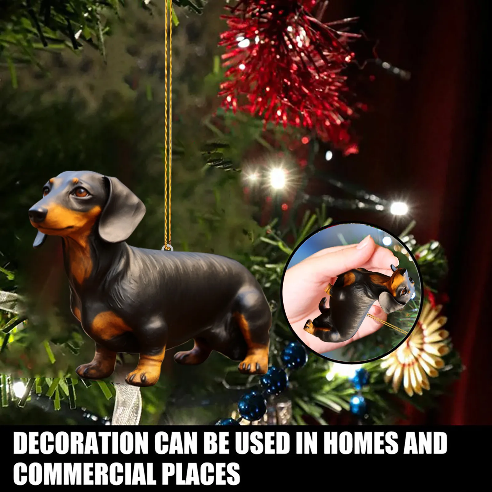 

Acrylic Dog Decoration For Christmas Tree Holiday Gift Christmas Decorations Car Hanging Ornament Backpack Home Decor Party