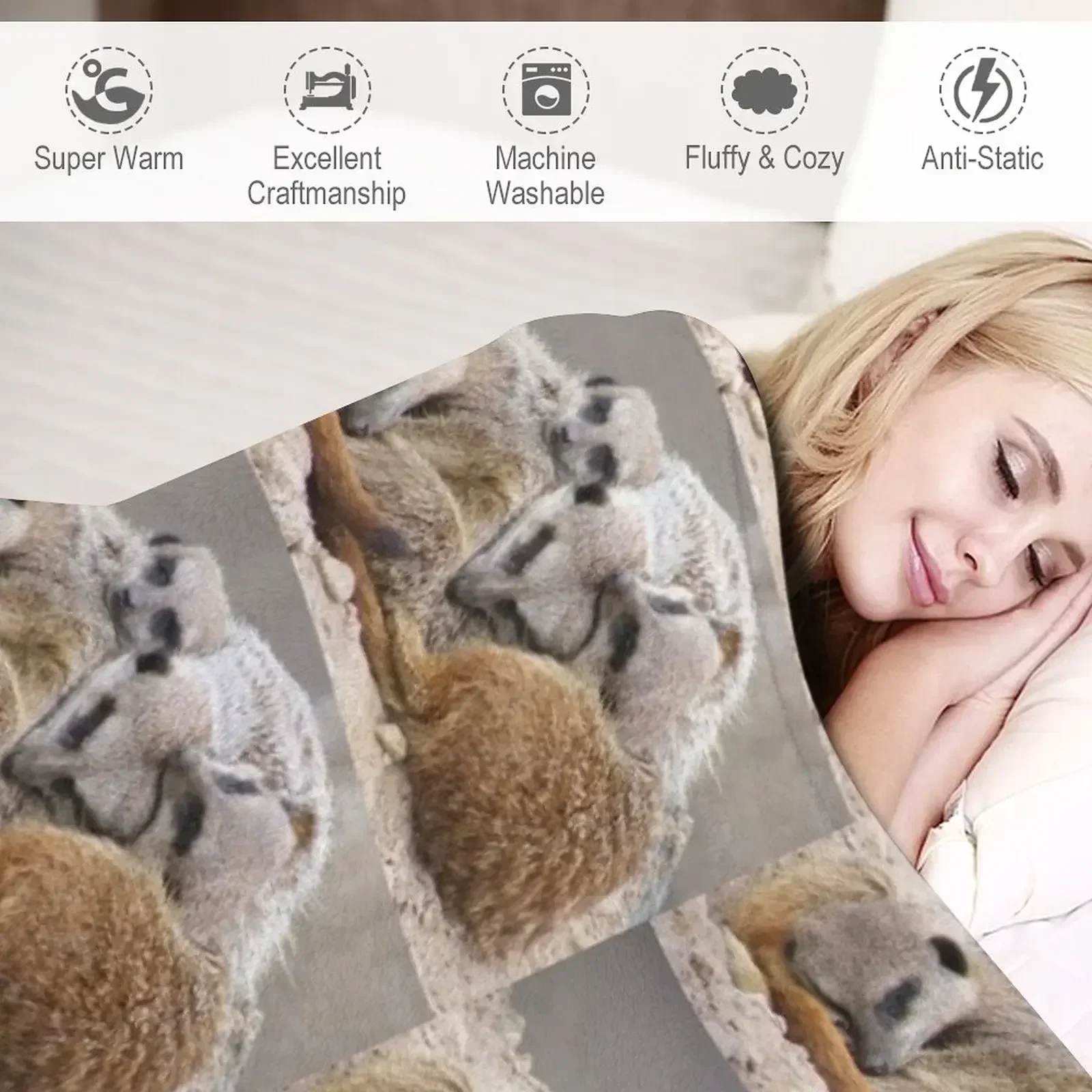 Одеяло Meerkat Cuddles тонкое одеяло для дивана-кровати волосы одеяла