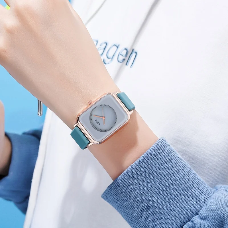 Simple Silicone Band Female Student Ins Style Good-looking Summer Square Quartz Waterproof Watch
