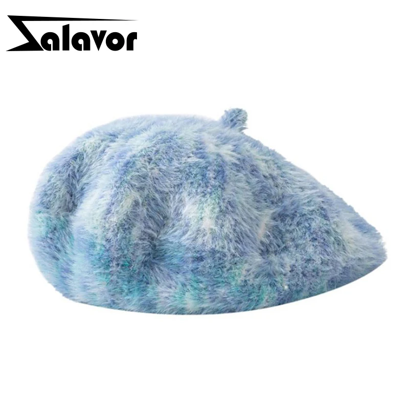 

ZALAVOR Women Beret Caps Fashion Mink Fleece Winter Warm Hat Outdoor Street Lady Casual Daily Beanie Hat Solid Color Headdress