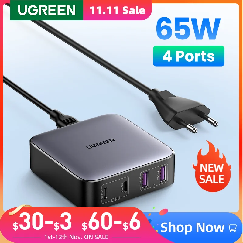 Tanie 【Nowość】 Ugreen 65W GaN ładowarka Pulpit Laptop Szybka ładowarka 4 W 1 Adapter Do IPhone 14 13 12 Pro Max ładowarka Do Telefonu Xiaomi Samsung Najtaniej 【Nowość】 Ugreen 65W GaN ładowarka Pulpit Laptop Szybka ładowarka 4 W 1 Adapter Do IPhone 14 13 12 Pro Max ładowarka Do Telefonu Xiaomi Samsung