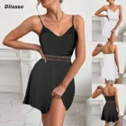 Женское Повседневное платье с лямкой на шее, черно-белое ТРАПЕЦИЕВИДНОЕ ПЛАТЬЕ с кружевом, а-силуэт, без рукавов, лето 2019