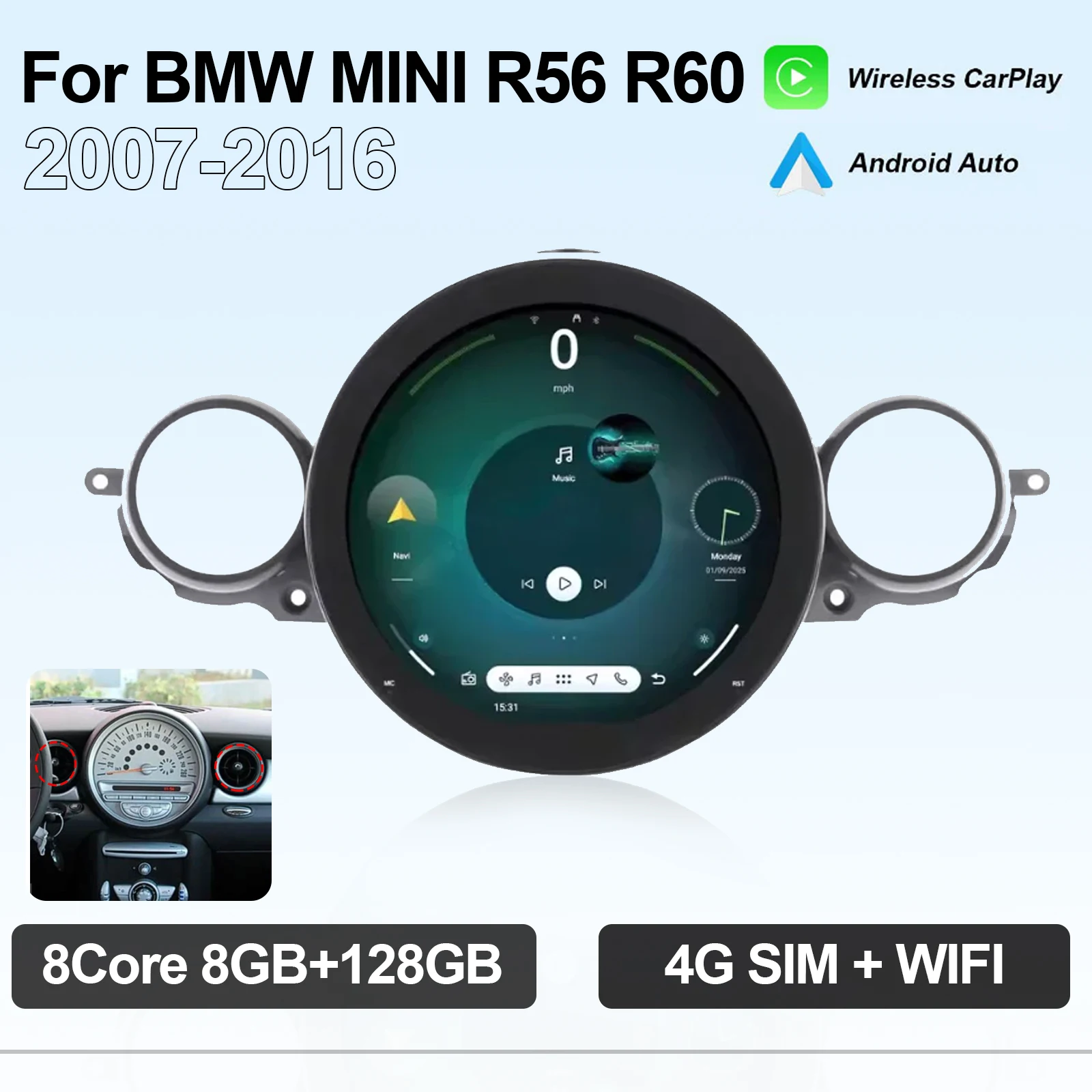

Автомагнитола Android для BMW mini r56 r60 2007-2016, обновление стереосистемы, сенсорный экран, беспроводной CarPlay / Android Auto / GPS-навигация
