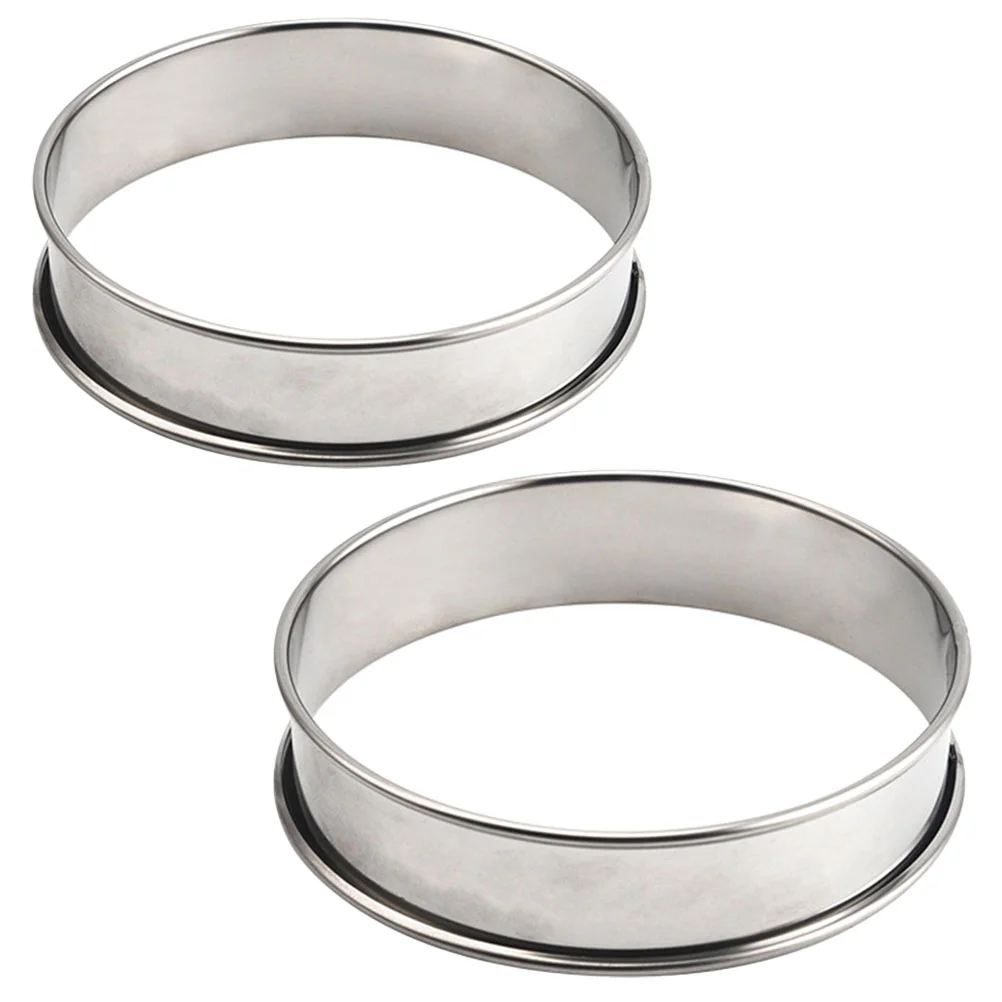 

2pcs Cake Mousse Mold Stainless Steel Cookie Mold DIY Cake Ring Kitchen Baking Tool