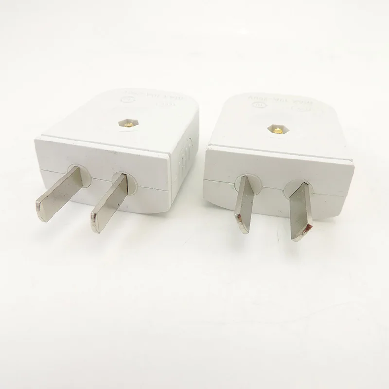 

Pack 5 - US 2 Flat Pin DIY Replacement Rewireable Power Plug AC100~250V 10A White Color V