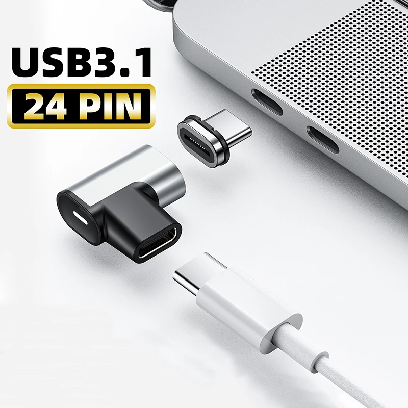 

Адаптер для Macbook 100 Вт 24 контакта Магнитный тип C USB C 3,1 Быстрая зарядка Магнитный преобразователь данных 10Gbs Синхронизация данных для устройс...