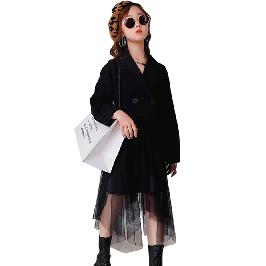 

Children Clothes Solid Color Tracksuits For Girls Jacket + Dress Tracksuit For Girl Casual Style Children's Clothes