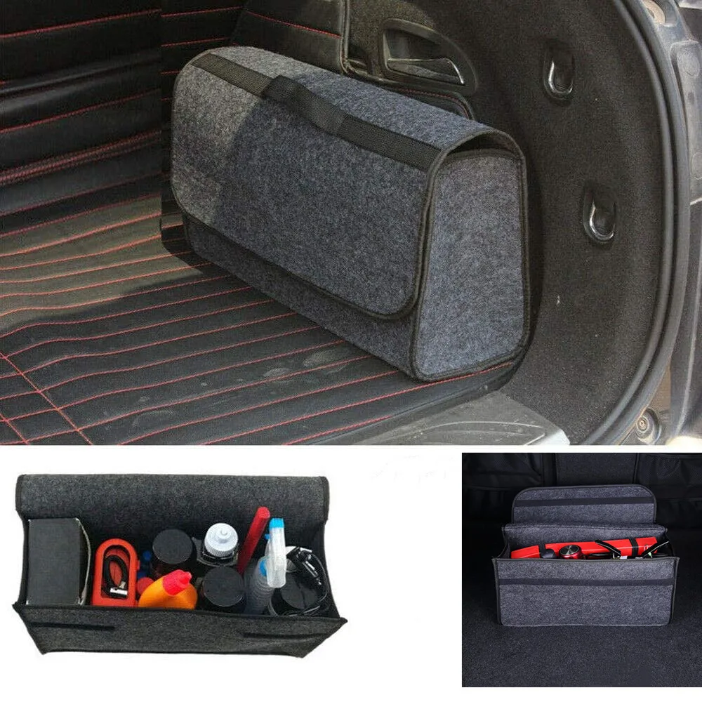 

Car Storage Travel Bag Soft Woolen Felt Car Trunk Organizer Car Storage Box Bag Fireproof Stowing Tidying Package Blanket Tool
