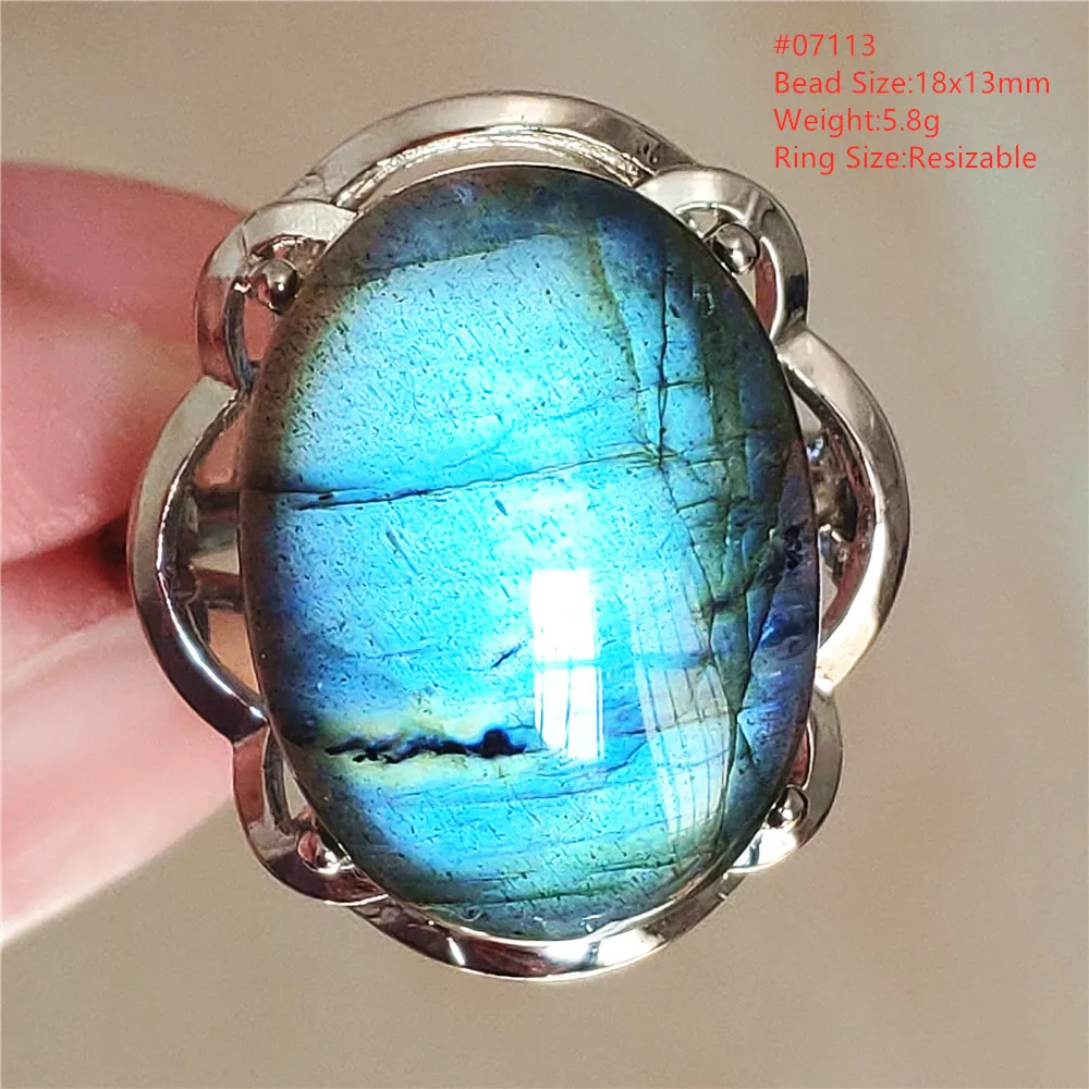 Регулируемое кольцо из натурального синего Лабрадорита, ювелирные изделия, кольцо из желтого Лабрадорита, бусины для женщин и мужчин, модные Редкие AAAAAA