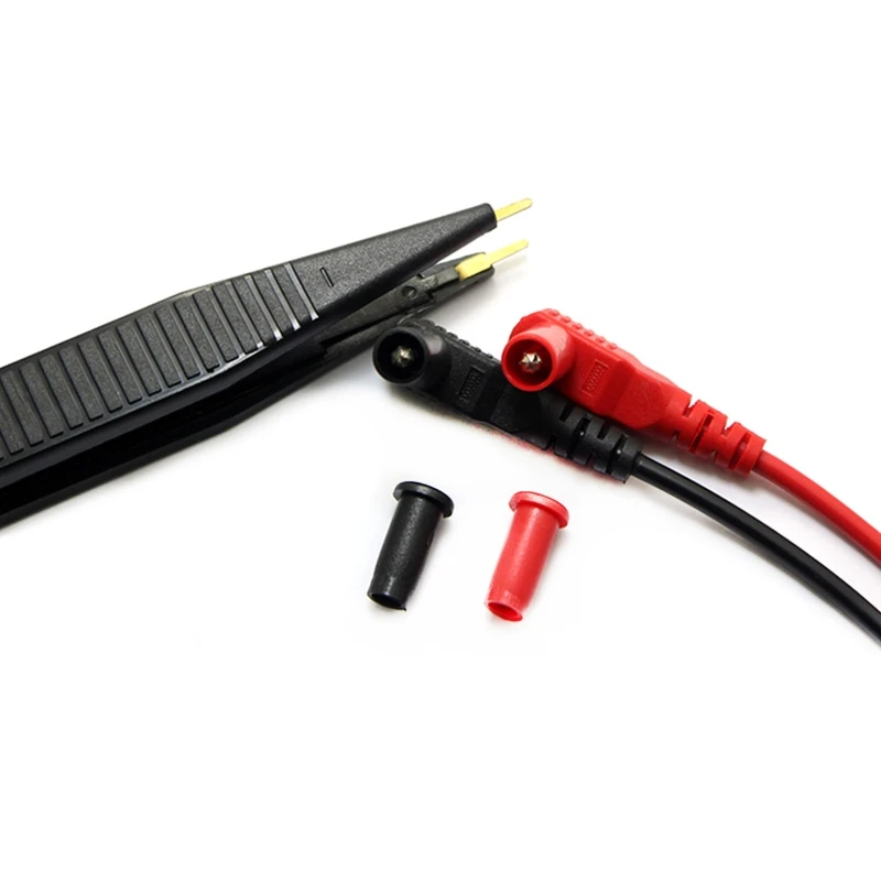 

SMD Chip Test Clip LCR- Meter Capacitance Lead Testing Tweezers Probe for Resistor Capacitor Inductors Multimeter PVC