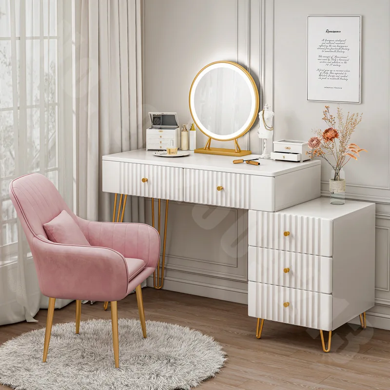 

Новый легкий роскошный комод для спальни, современный минималистичный столик для макияжа с зеркалом, деревянный современный туалетный сто...