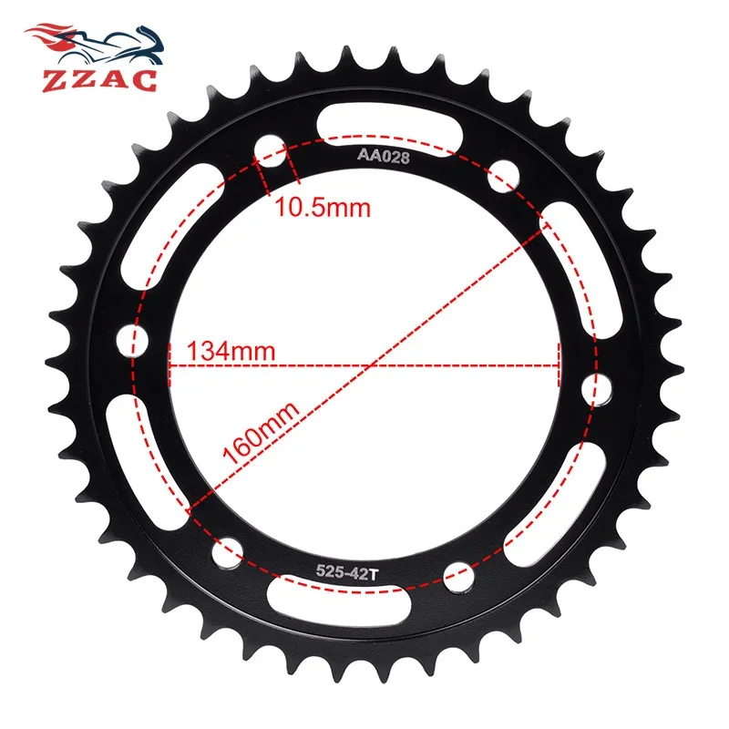 525 42T 20CrMnTi задняя звездочка мотоцикла для HONDA CBR600RA CBR600RR CBR900RR CBR1000RR CBR1000RA CBR1000S CBR1000SA
