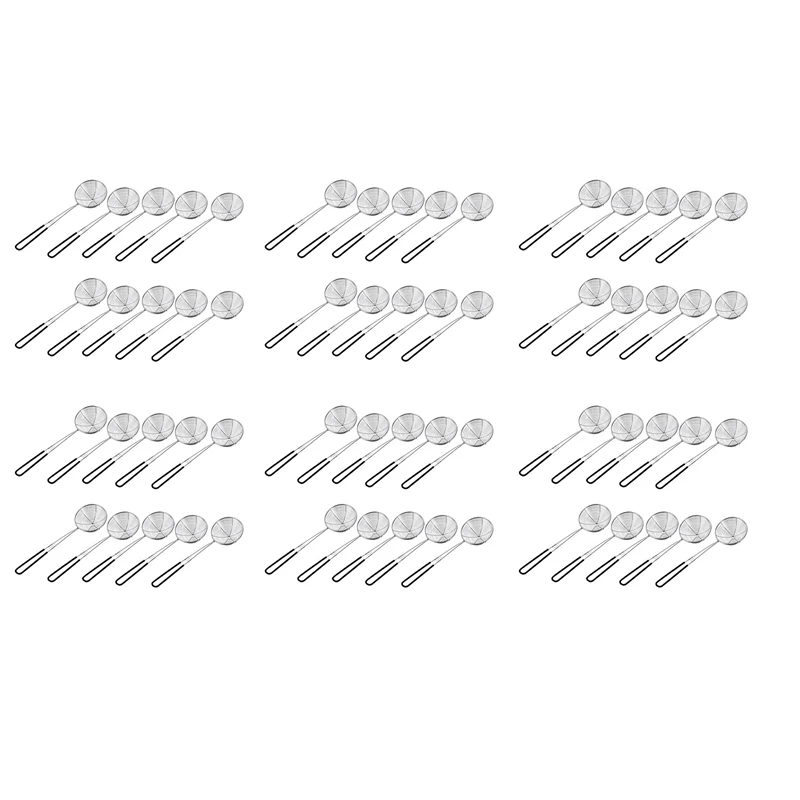 

JFBL Hot 60 Pieces Hot Pot Strainer Scoops,Stainless Steel Hot Pot Strainer Spoons Mesh Skimmer Spoon Strainer Ladle With Handle