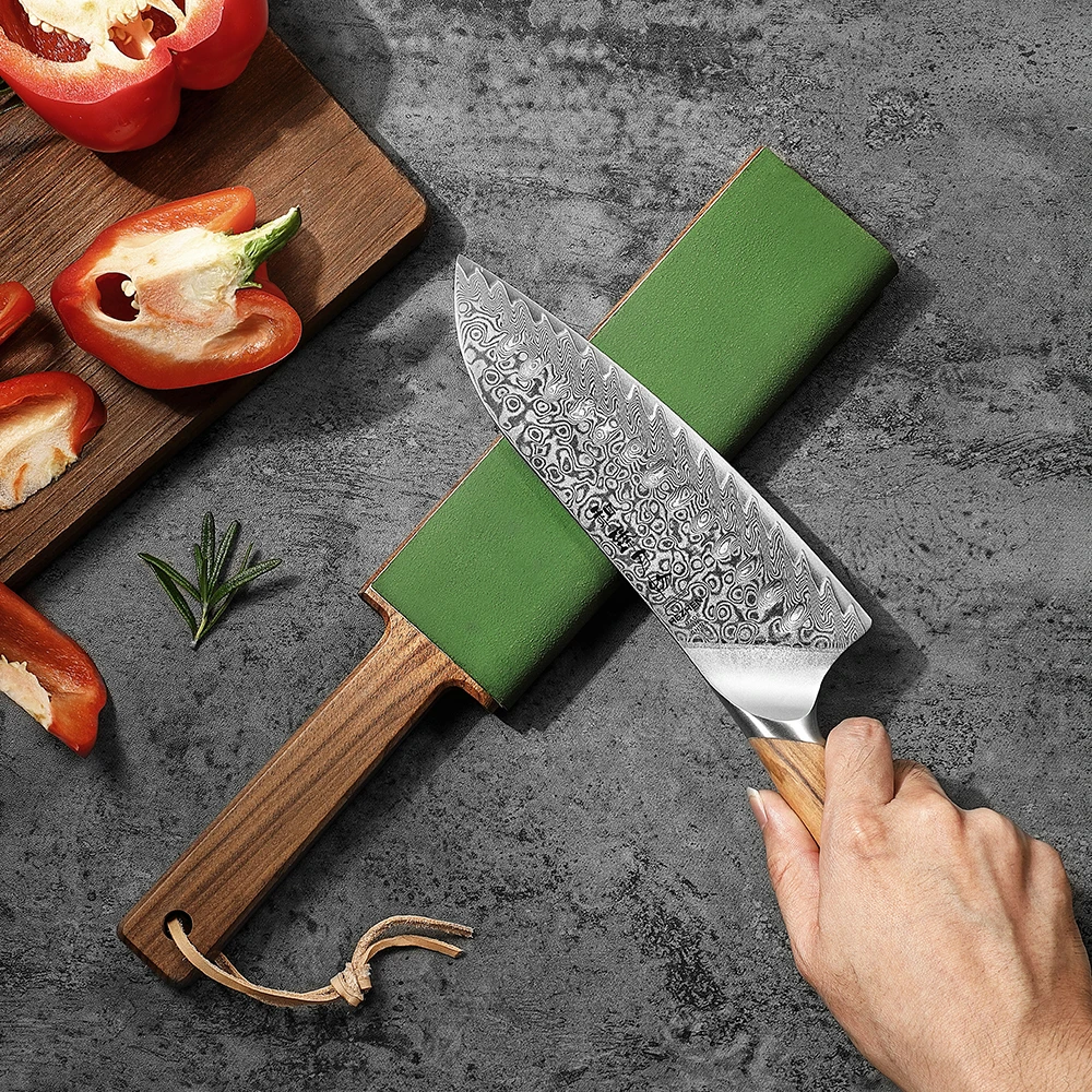 

HEZHEN двусторонняя кожаная точилка из воловьей кожи растительного дубления с деревянными ручками, штамповочный блок, польский кожаный ремень для ножа