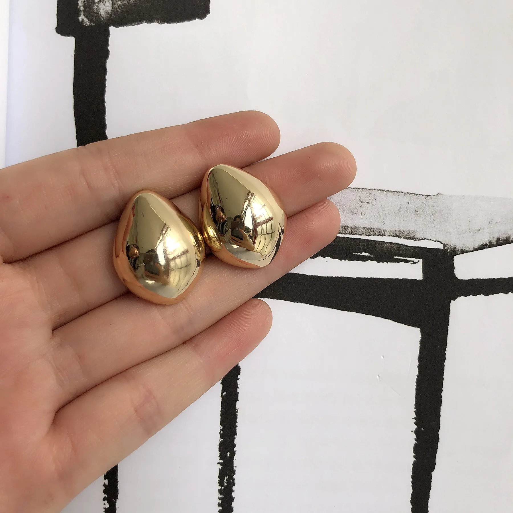 Серьги-капли TimLee серебристые/золотые