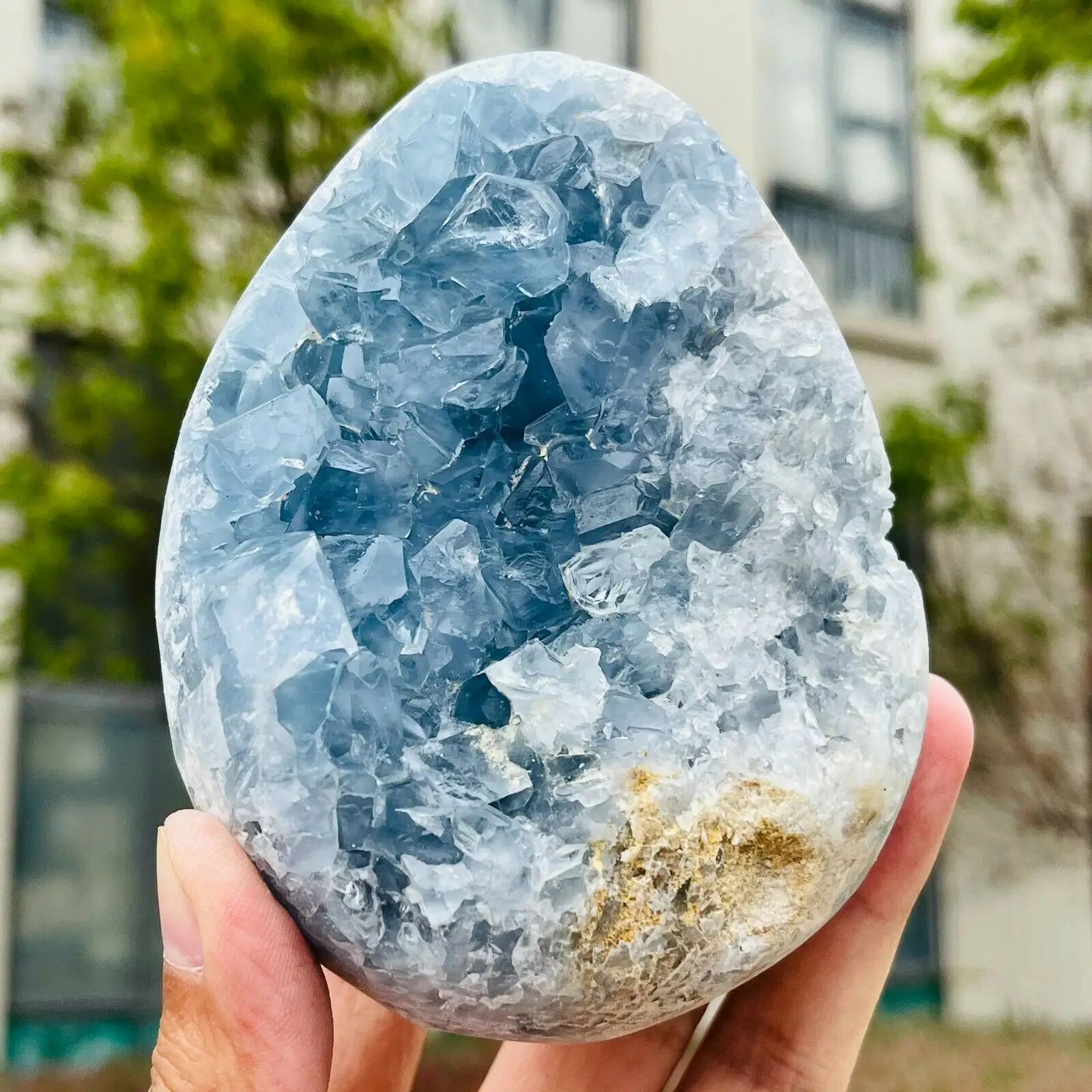 

Madagascar Natural Lapis Lazuli Mineral Crystal Camo Cluster Sky Blue Geode Mineral Specimen Home Decoration