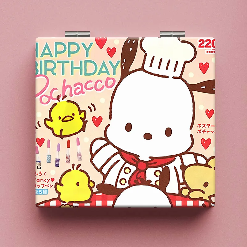 

Sanrio Hello Kitty Colorful Mirror Kuromi My Melody Double Sided Mirror Ortable Beauty Kawaii Convince Friends Girls Gifts