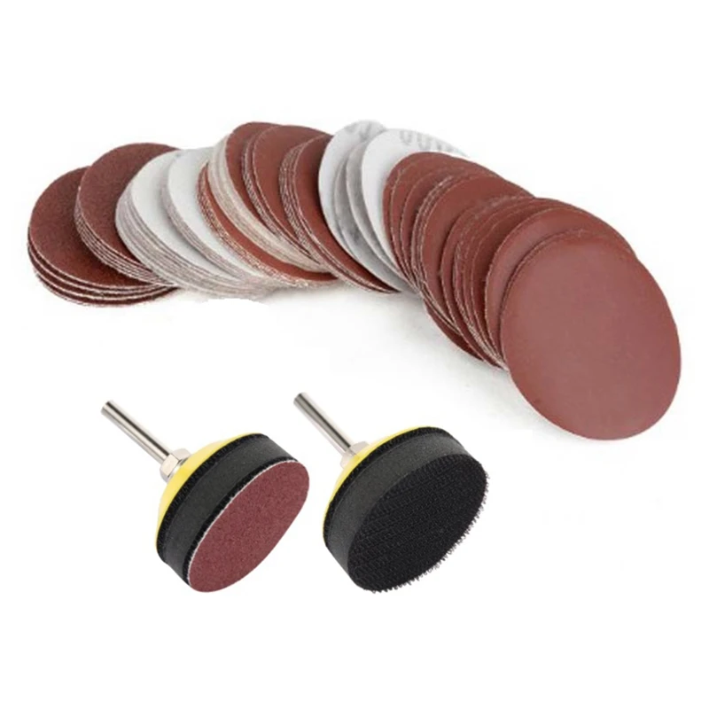 

200Pcs 2Inch Sandpaper Sanding Discs With 1/4 Inch Shank Backing Pad Soft Foam Buffering Pads 80 To 3000 Grit