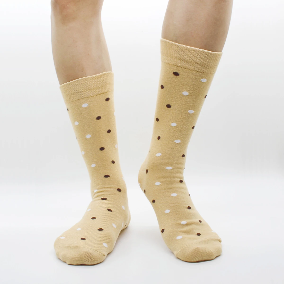 2023 New 6 Pairs Fashion Skin Color Men Dress Cotton Socks High Quality Combed Cotton Business Men Socks Size EU41-48