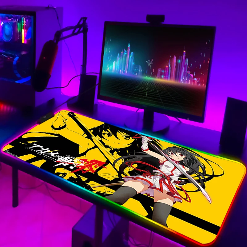 

Mouse Pad Rgb Keyboard Desk Mat Rug Table Pads Gamer Cabinet With Wire Computer Gaming Akame Ga Kill Kawaii Pc Luminous Cute Xxl
