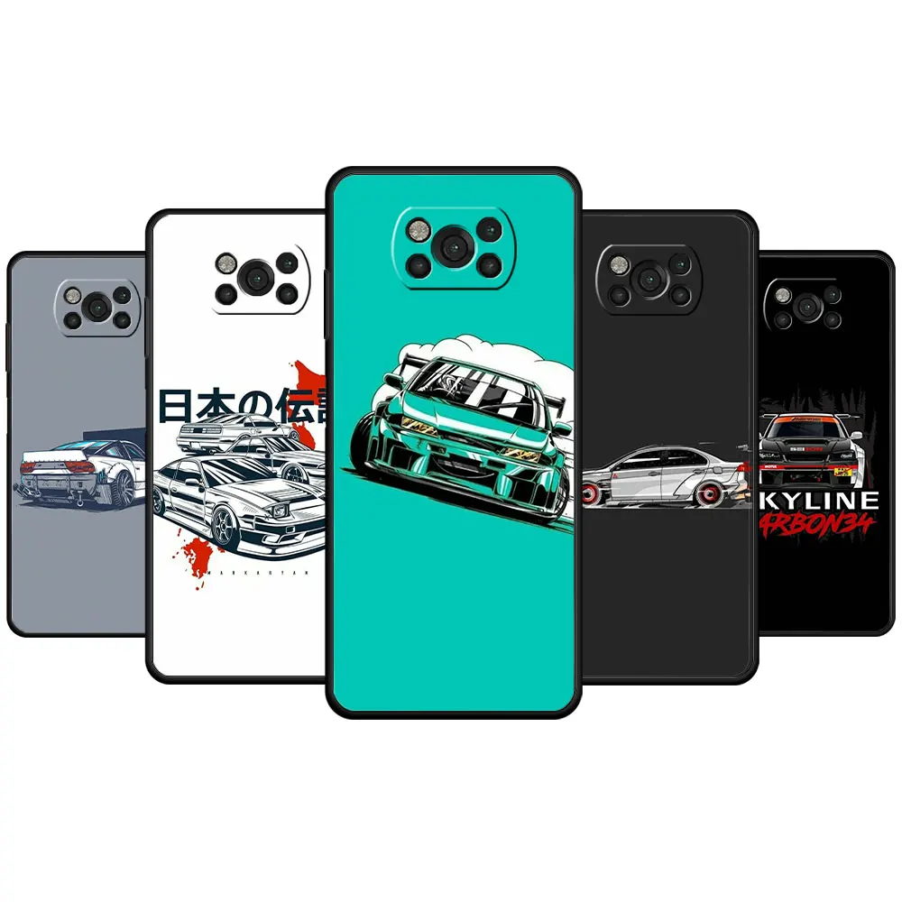 

Celular Case Original For Xiaomi POCO MI 11 lite 11T M4 Pro 5G F4 GT M3 9T 10T X3 NFC X4 F3 sports car jdm drift