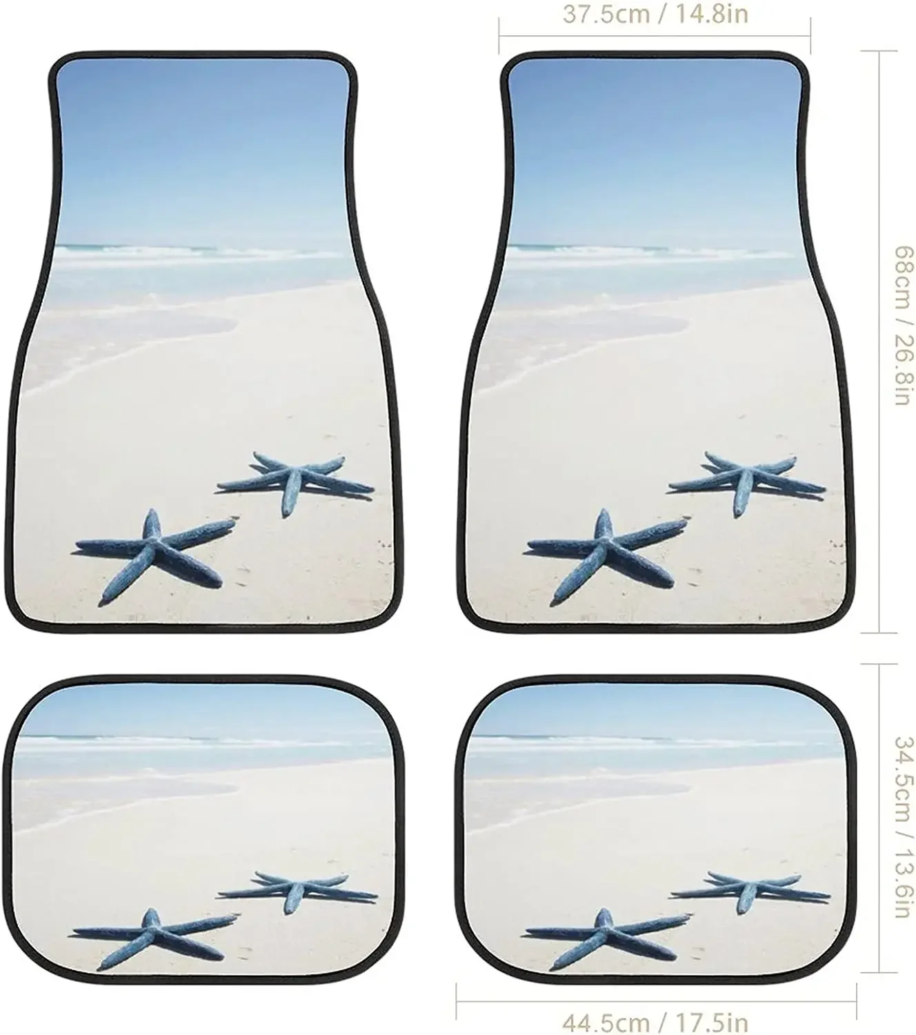 Автомобильные коврики Beach Seaside Starfish by The Sea FrontRear полный комплект из 4 предметов