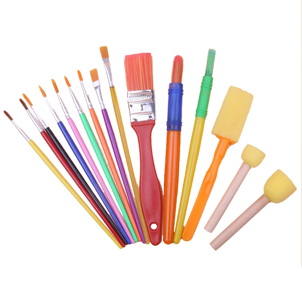 

Painting Pen 15-piece Set New Art Brush Children's Painting W-atercolor Pen Sponge Graffiti Seal Drawing Tools Kids' Crafts