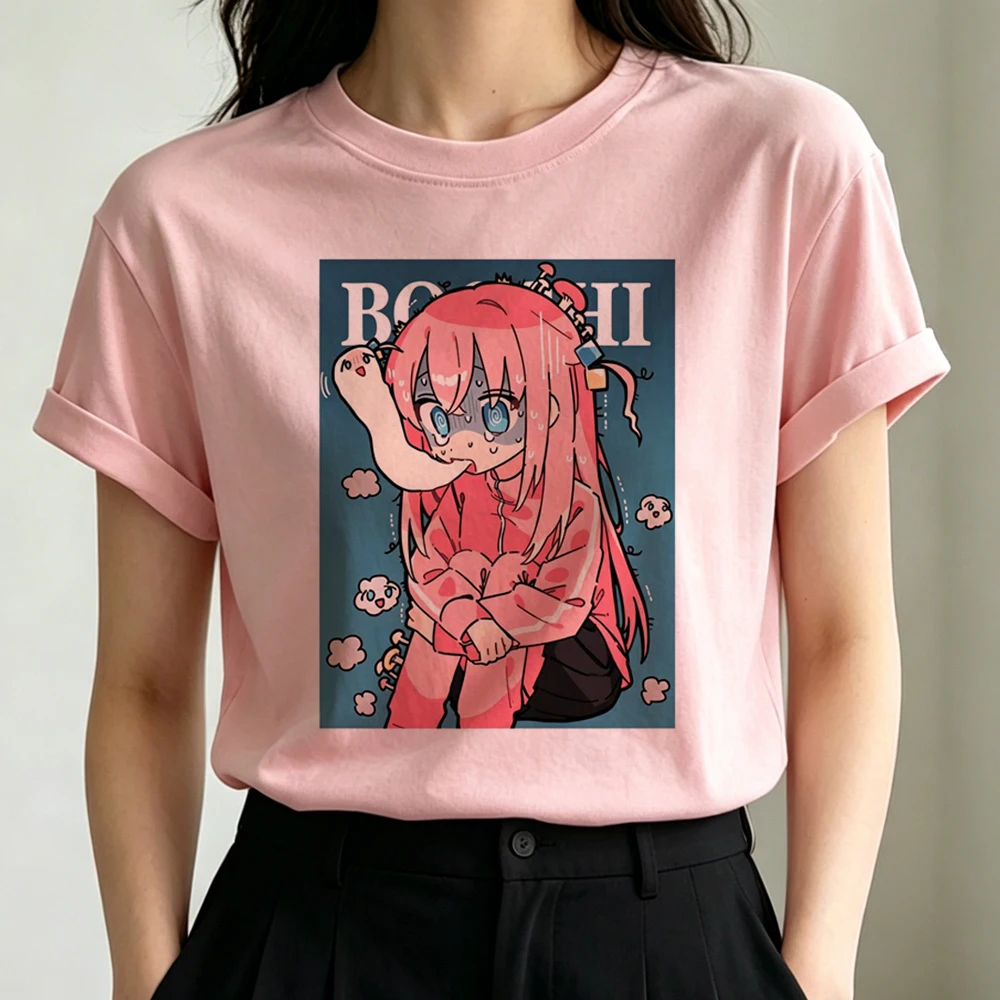 Фото Футболка Bocchi the Rock женская винтажная готическая кавайная в стиле джойфуку, летняя футболка в стиле манга джойфуку №2