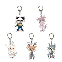 anime beastars figures key chain legosi spring haru cosplay props two sided acrylic keychain bag pendant accessories