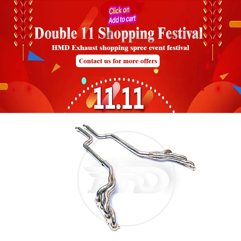 

HMD Exhaust Manifold Downpipe for Benz W204 W205 C63 C43 E43 Car Accessories With Catalytic converter Header Without cat pipe