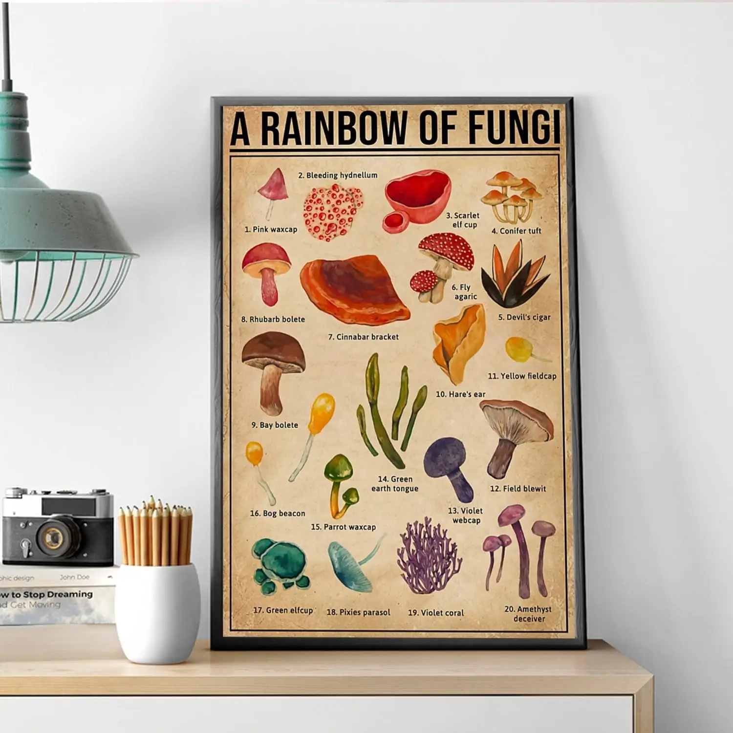 Rnbow Of Fung Mushroom Botncl Vntge Metl Tn Sgn Funny Tolet Restroom Home Br Club Outdoor Street Grge Wll Decor rtch 8x12 nch