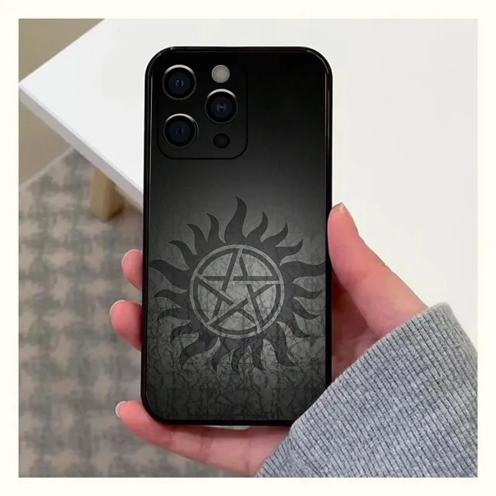 Чехол для телефона S-Supernatural TV Apple iPhone 15 14 13 12 11 Pro X XS Max XR Plus Mini Soft Black Cover