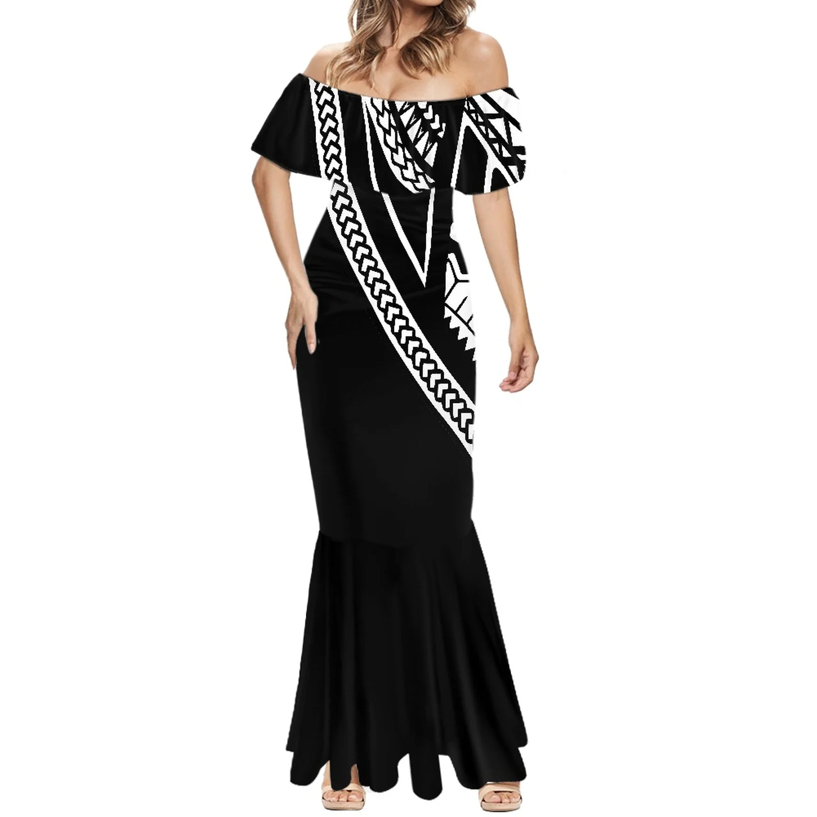 Летнее модное пикантное пляжное платье на одно плечо с принтом в виде Гавайских