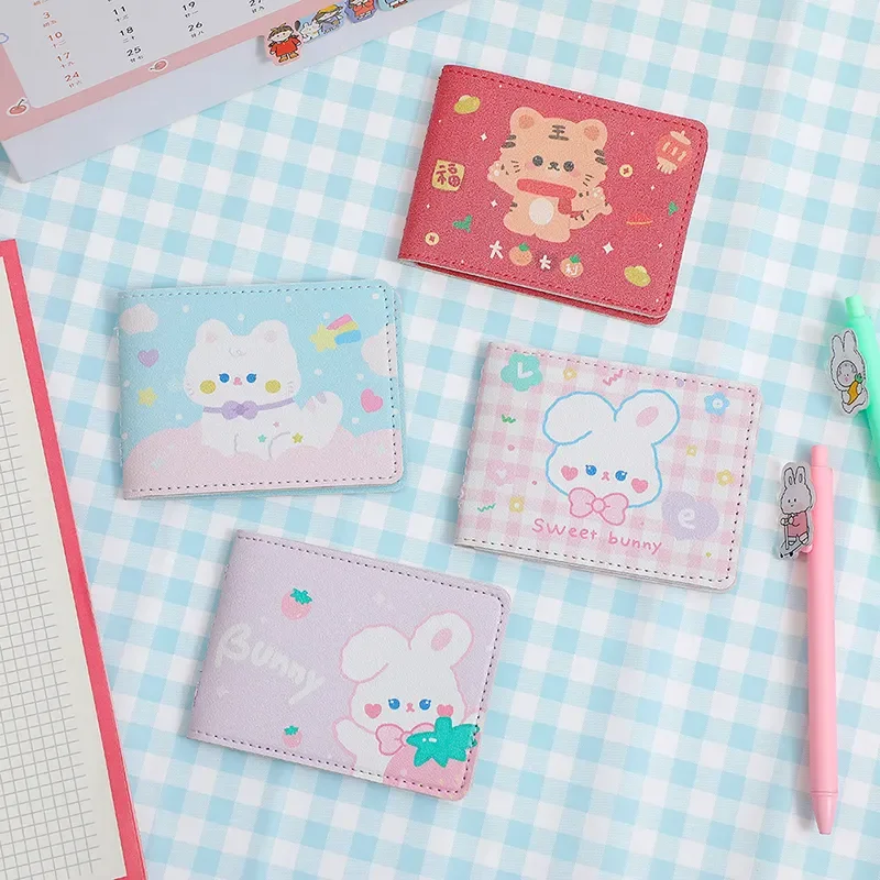 Cartoon Tiger Rabbit Driver License Card Holder Cute Women Bank Cards Name Cards Purse Mini Clutch Wallet Money Purse
