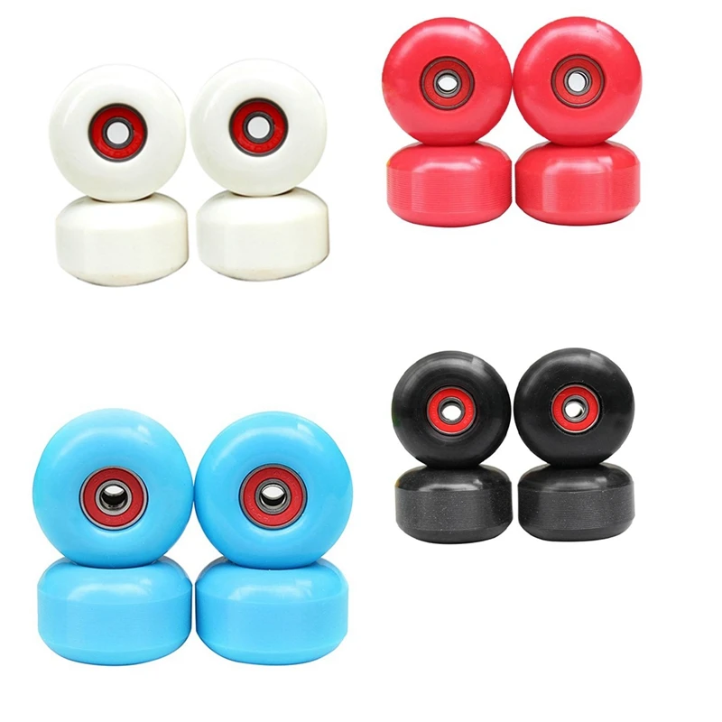

4Pcs Skateboard Wheels PU Skate Wheel 52Mmx32mm 95A High-Density 8Pcs Bearings ,White