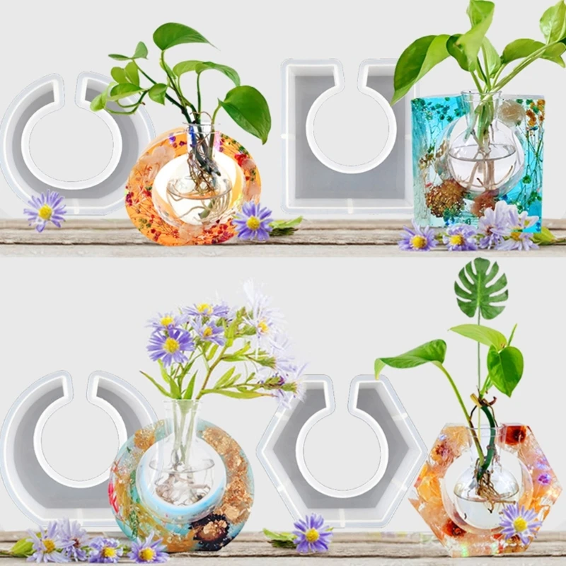 

Round Shaped Epoxy Resin Molds for Vase Plant Propagation Station Hydroponic Flower Vase Silicone Mold DIY Epoxy Casting