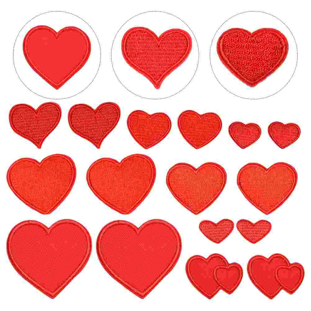 

16pcs Heart Embroidered Badge Heart Patterns Clothes Appliques Pants Diy Patche Heart Sew- On Patche