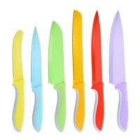 6pcs multicolored stainless steel kitchen multi purpose knife household vegetable cleaver for kitchen knife outdoor hunting bbq
