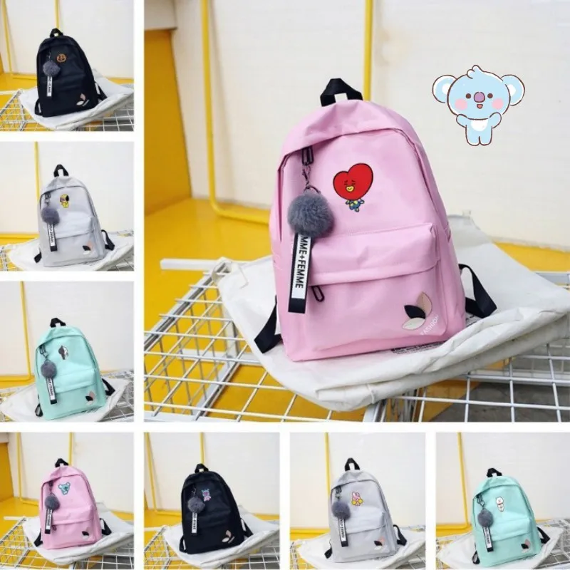 

Bt21 аниме Kawaii рюкзак Tata Chimmy Cooky Shooky Mang Koay мультфильм Холщовая Сумка модная удобная Студенческая школьная сумка Детский подарок