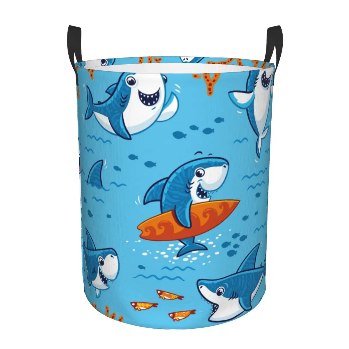 

Корзина для белья подводная Милая мультяшная Акула Ткань Складная грязная одежда