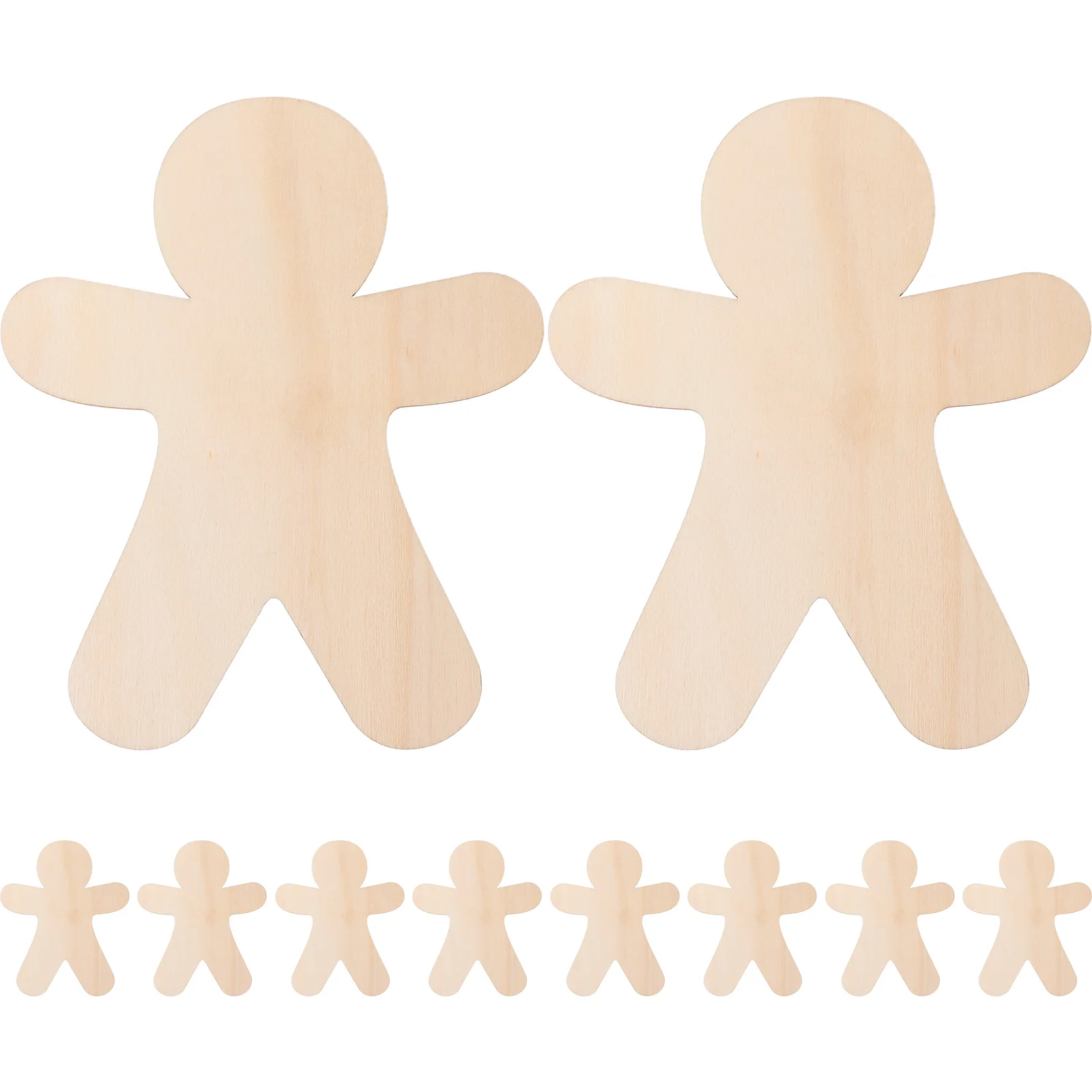 

10pcs DIY Wood Cutouts Unfinished Christmas Theme Gingerbread Man Wooden Cutouts