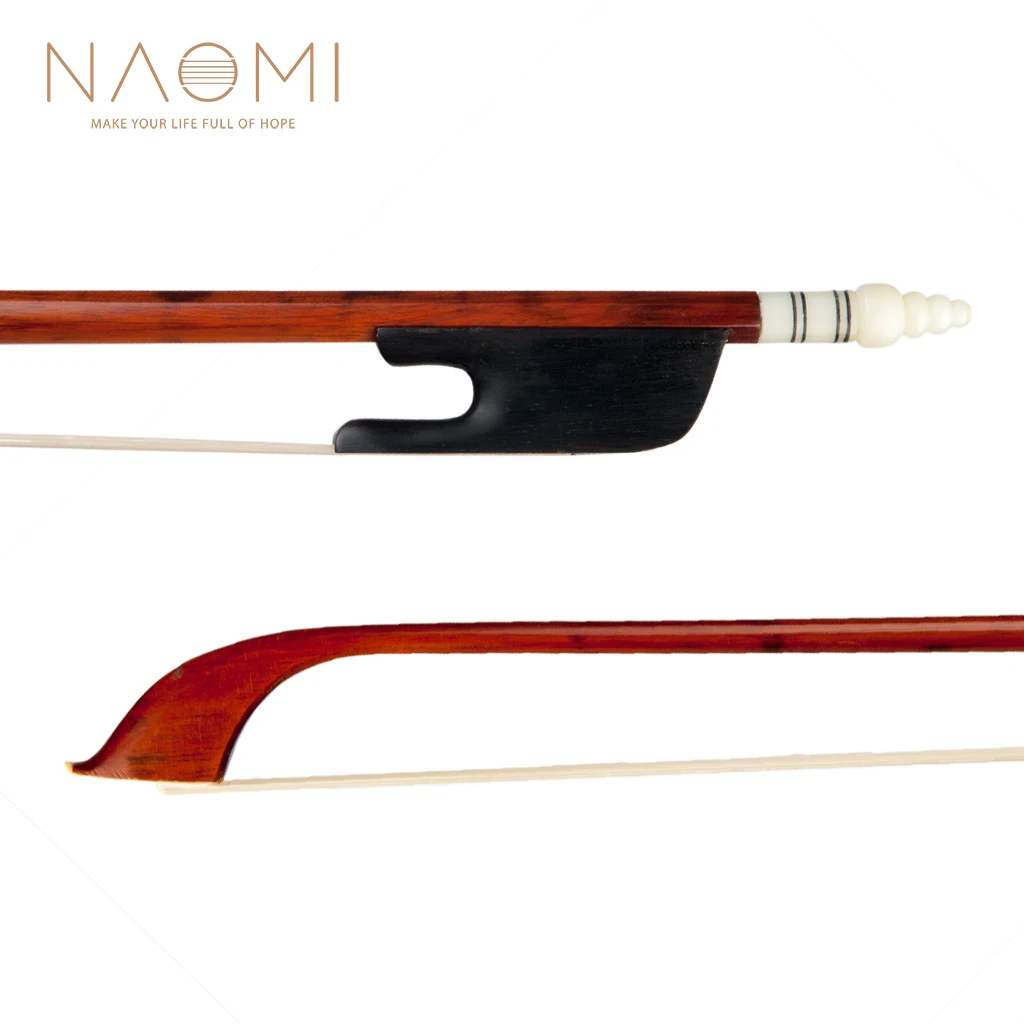 

NAOMI 4/4 Size Violin Bow Snakewood Bow W/Ebony Frog White AA Grade Horsetail Hair Well Balance Fiddle Bows Baroque Style