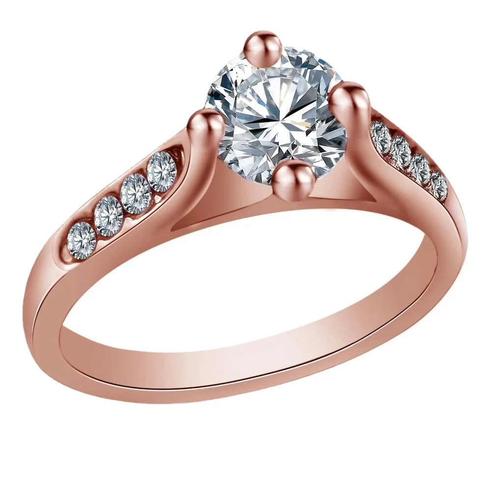 

Trendy Crystal Engagement Design Romantic Rings For Women Cubic Zircon Elegant Rings Female Wedding Jewelry