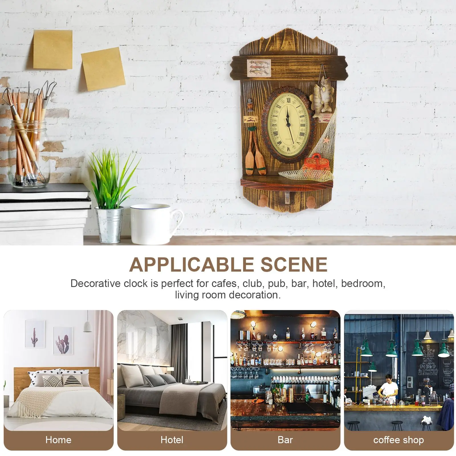 Часы настенные в стиле ретро винтажные тихие украшения средиземноморском