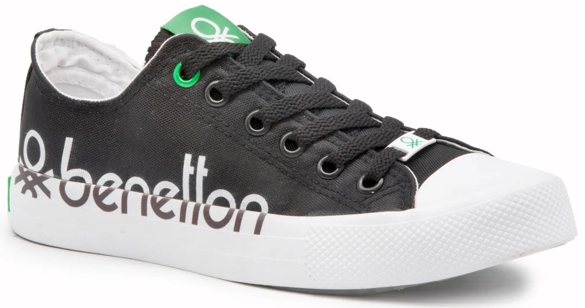 

United Colors Of Benetton 30566 Black 2021 Summer Season Women Shoes Linen Colorful Sneakers Tied Casual Hiking Breathable Street