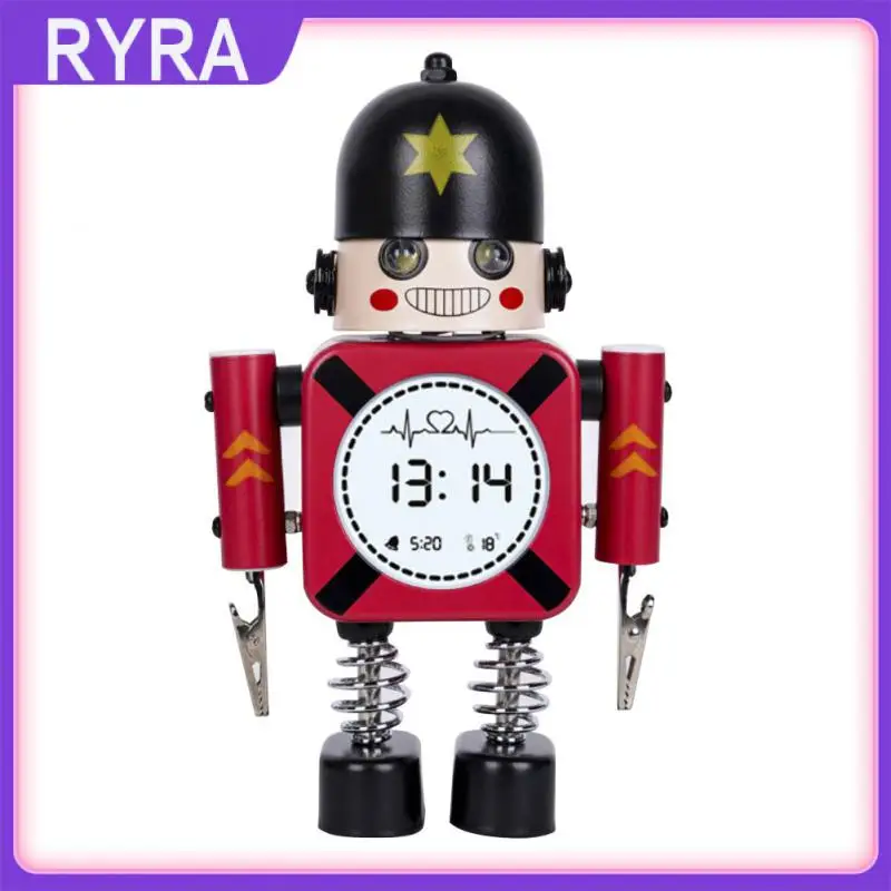 

Настольные часы, прикроватные часы, креативная забавная модель робота, будильник, бесшумные часы, Электронный Робот-Будильник, умные часы