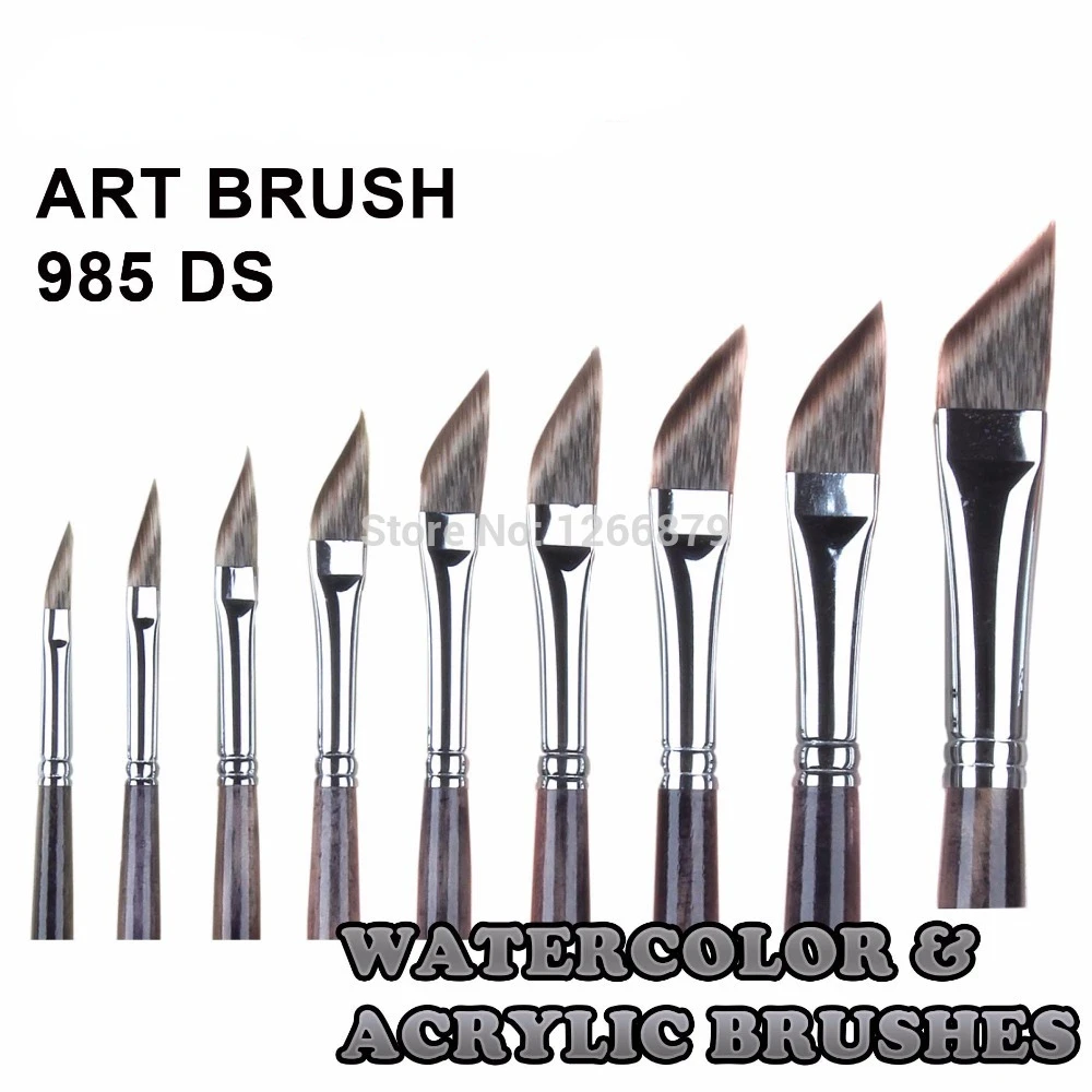 

Watercolor Liner Art Brush 985DS Korea Importing Mangoolon Taklon Hair Wooden Handle Dagger Stripper Brass Ferrule