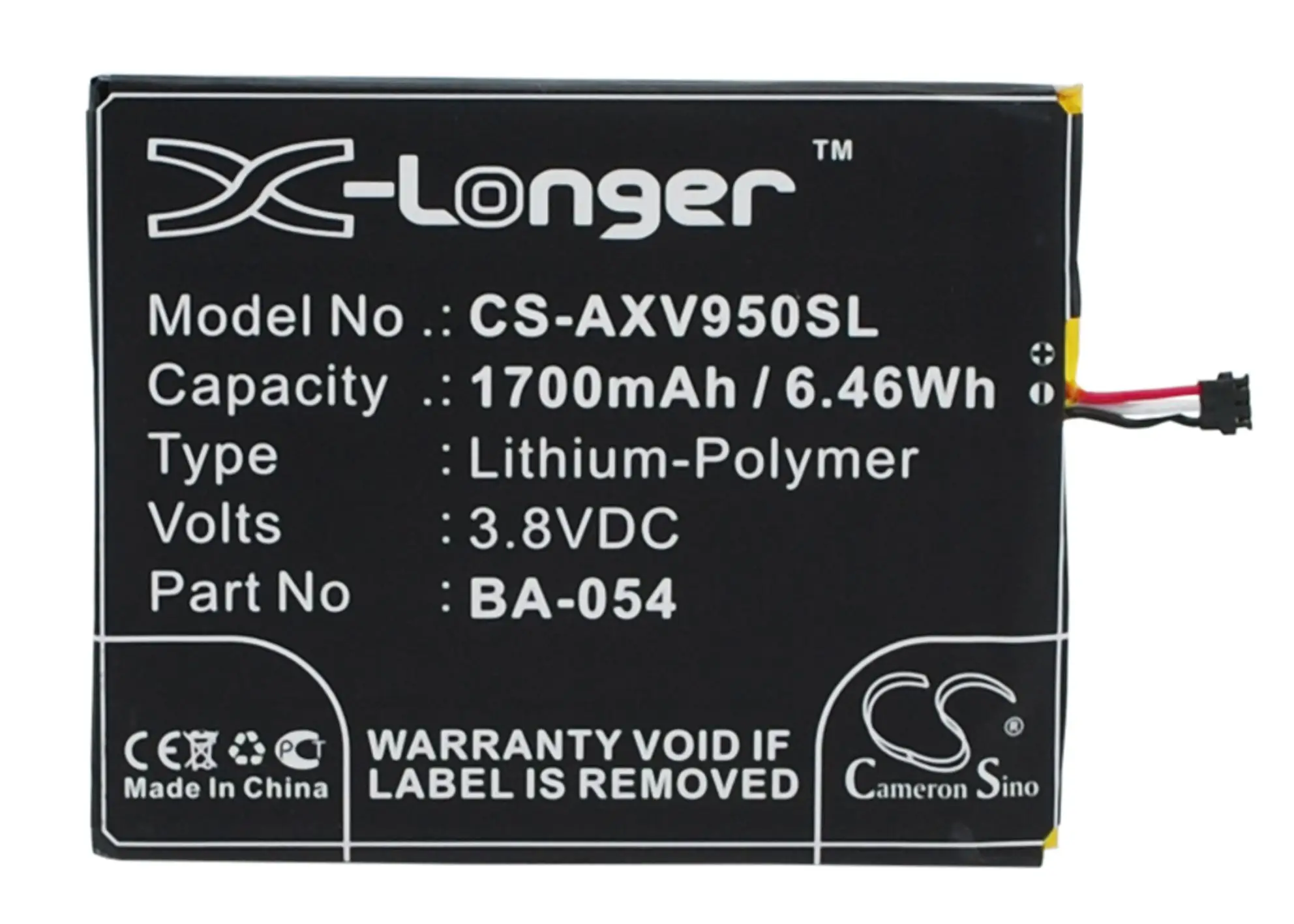 

CS 1700 мАч/6.46Wh батарея для AUX i7 Air, V950 + BA-054