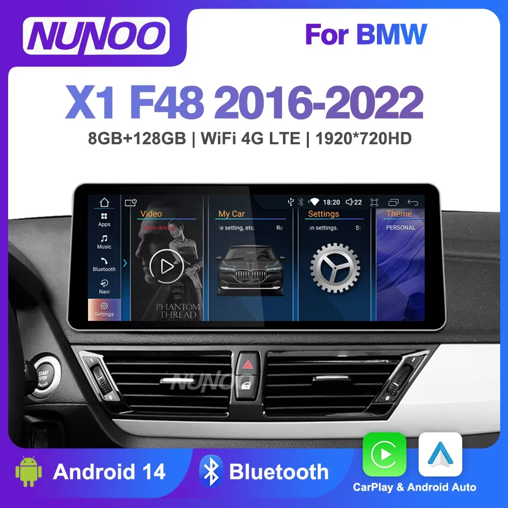 Новый автомобильный радиоприемник Android 14 экран для BMW X1 F48 2016-2022 CarPlay